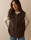 Chocolate Brown Borg Gilet
