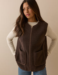 Chocolate Brown Borg Gilet
