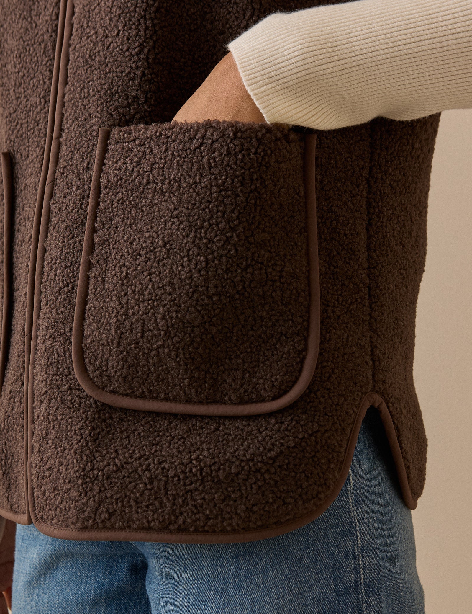 Chocolate Brown Borg Gilet