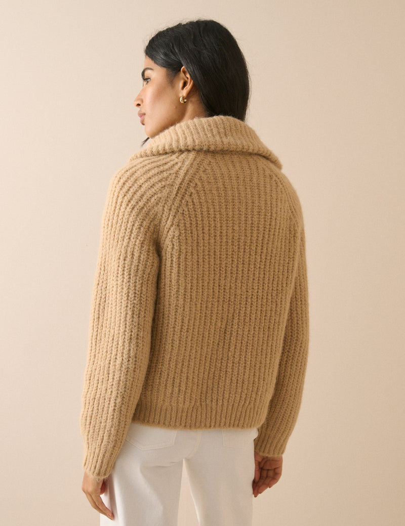 Cream Wool-Alpaca Chunky Knit Jumper