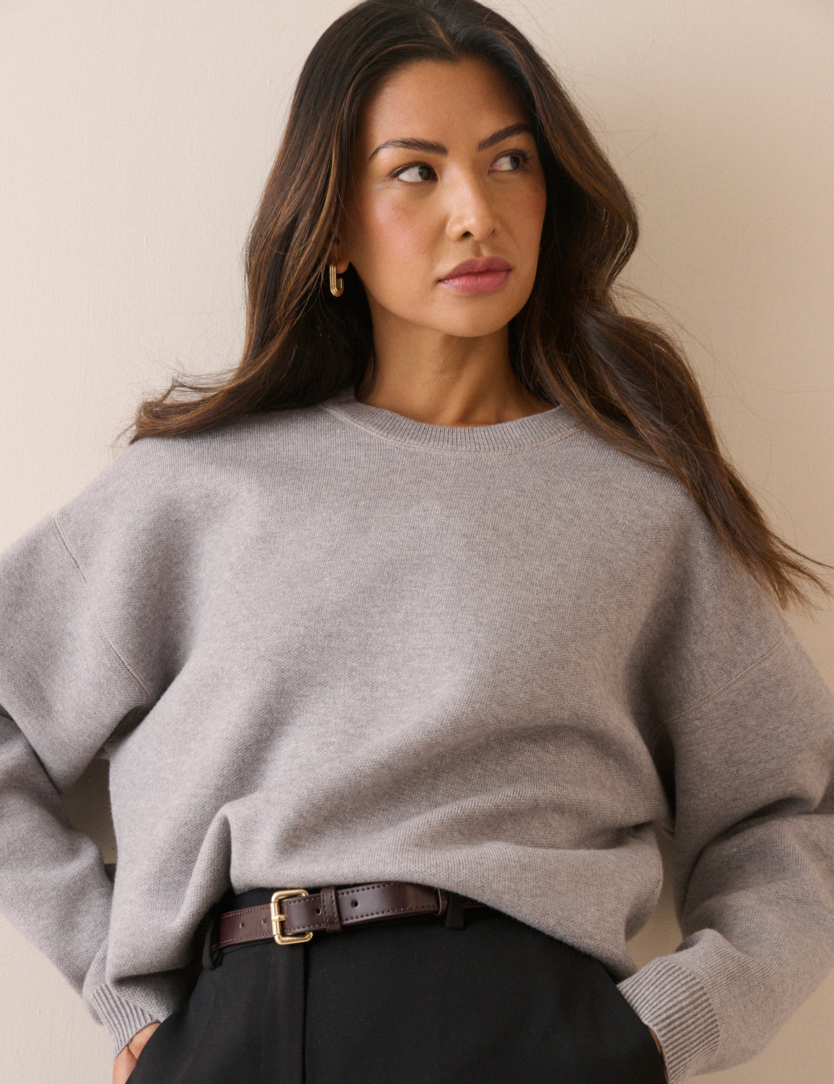 Grey Marl Structured Jumper