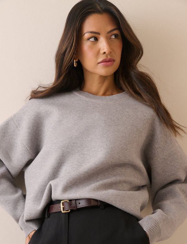 Grey Marl Structured Jumper