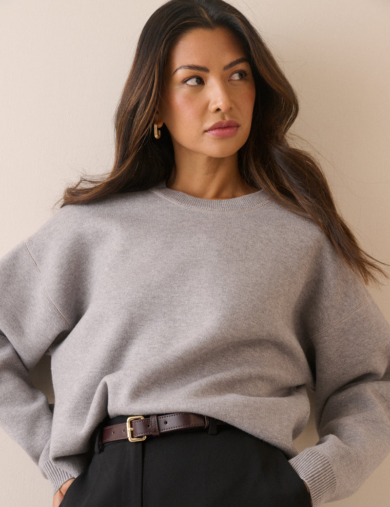 Grey Marl Structured Jumper