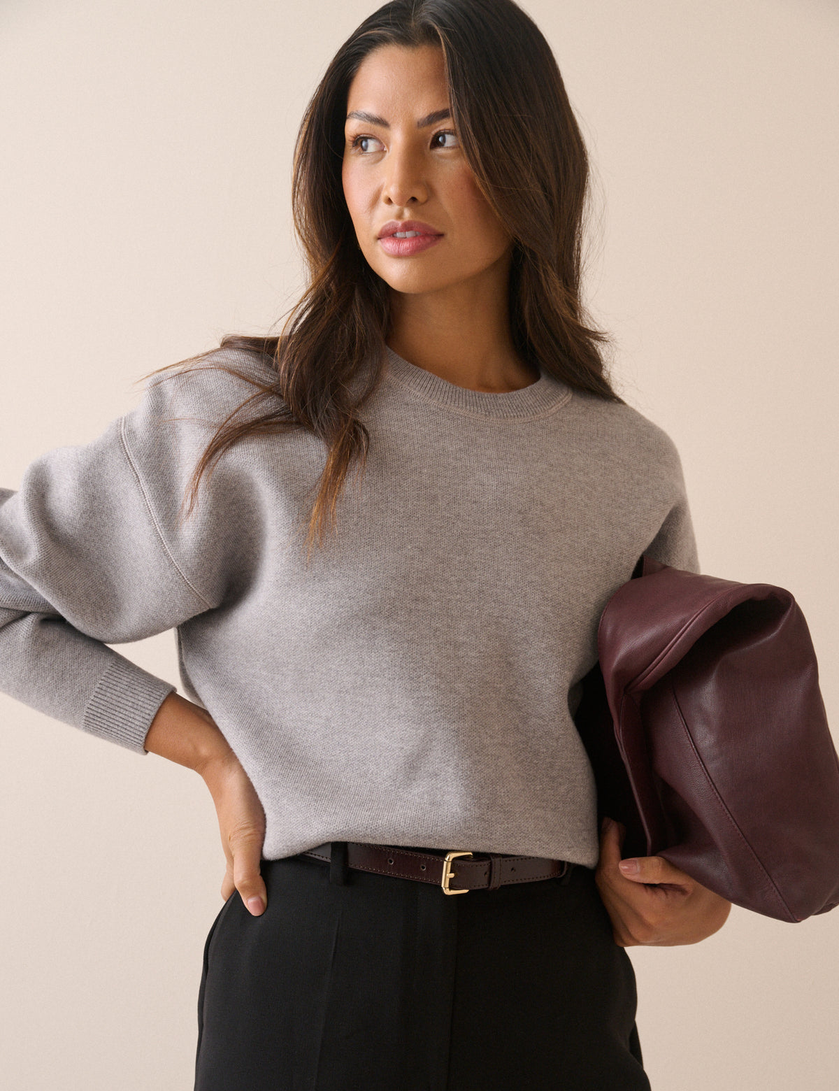 Grey Marl Structured Jumper