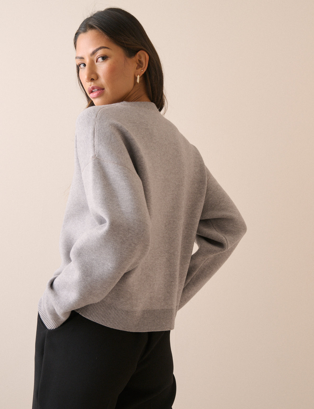 Grey Marl Structured Jumper