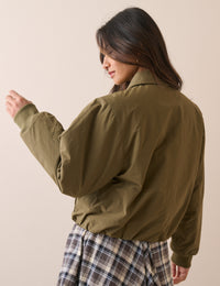 Khaki Collared Bomber Jacket