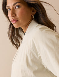 Ivory Longline Oversized Bomber Jacket