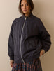 Navy Longline Oversized Bomber Jacket