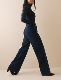 Navy Cord High Rise Soho Wide Leg Jeans