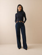Navy Cord High Rise Soho Wide Leg Jeans
