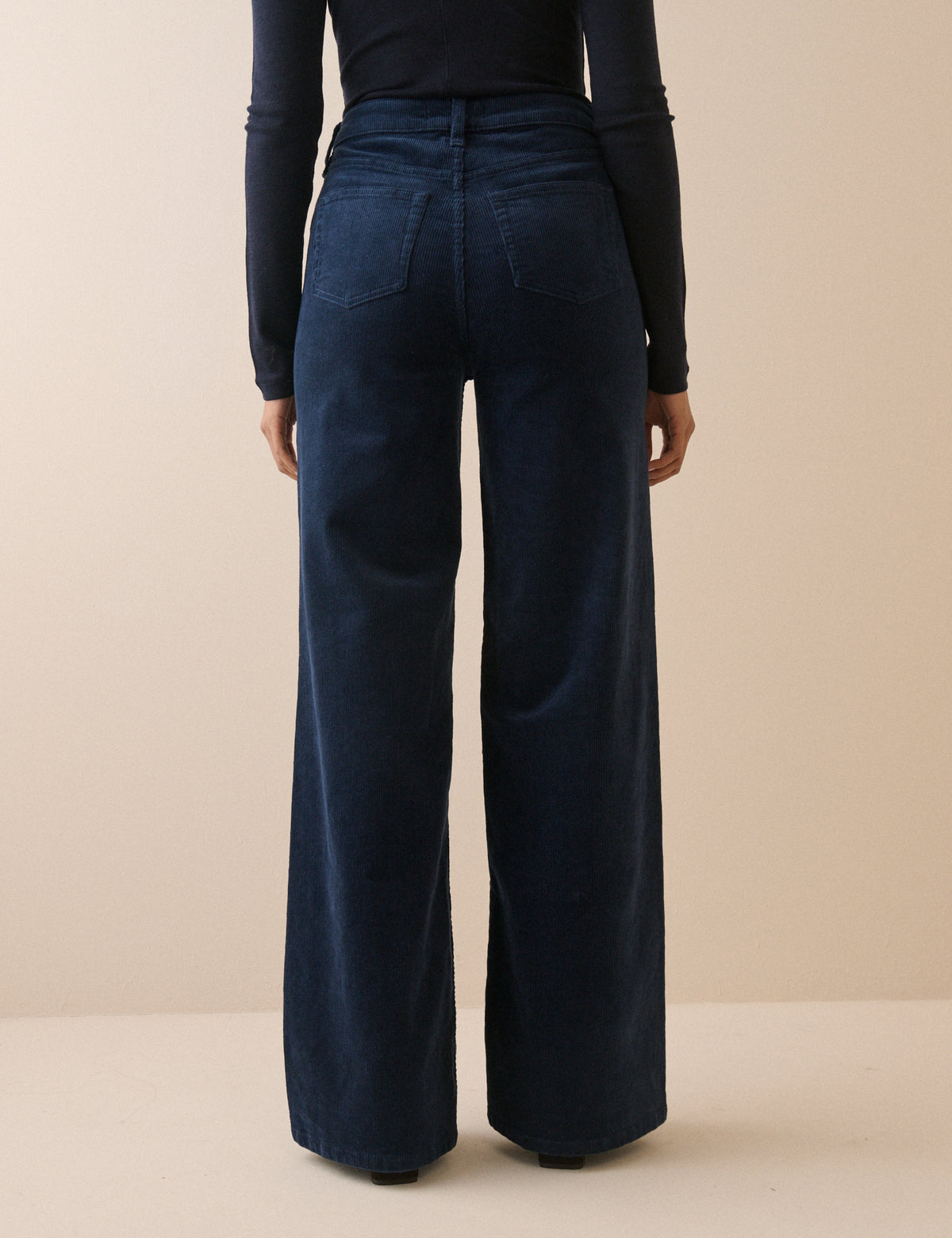 Navy Cord High Rise Soho Wide Leg Jeans