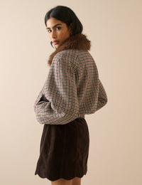 Heritage Faux Fur Collar Bomber Jacket