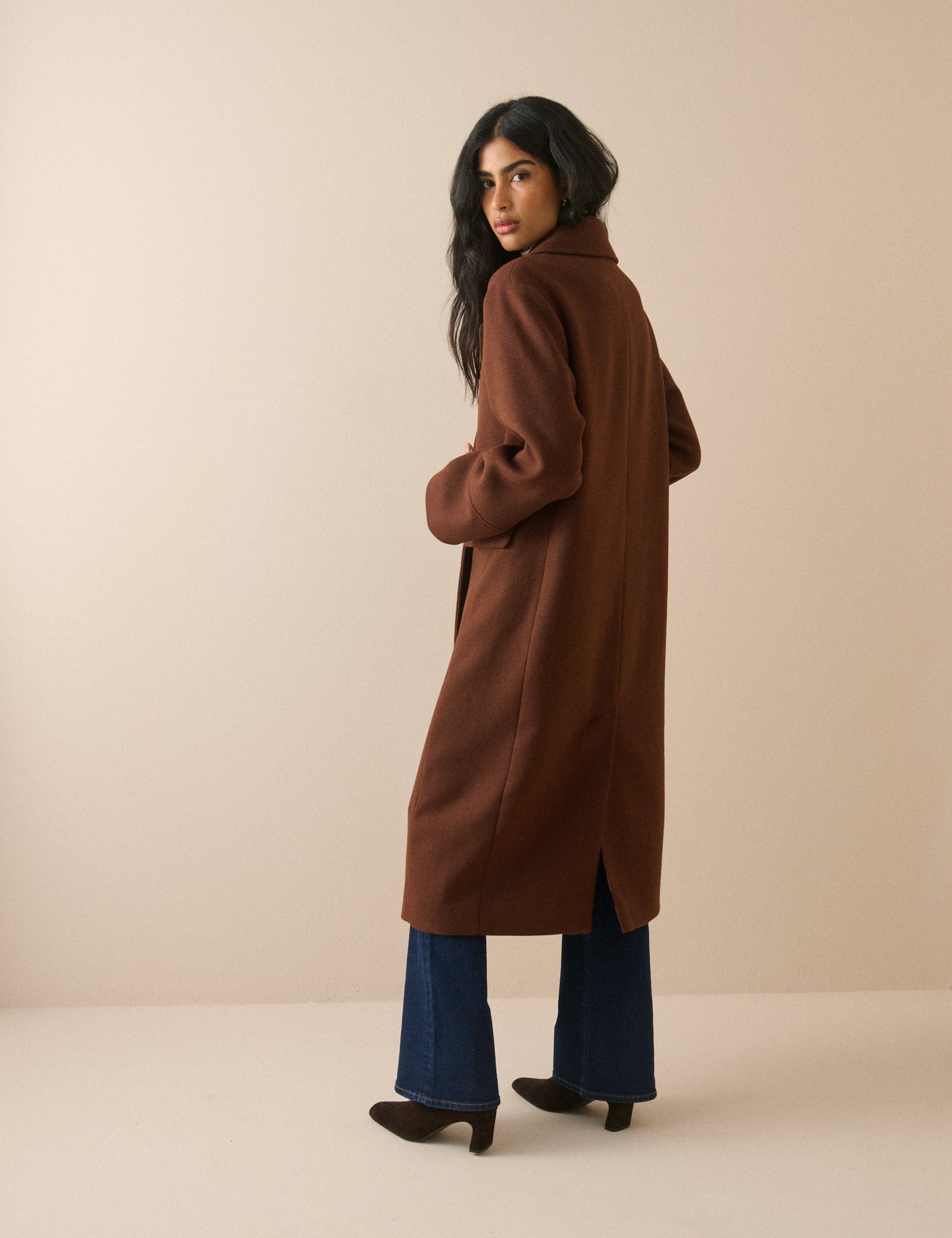 Brown Wool-Blend Coat