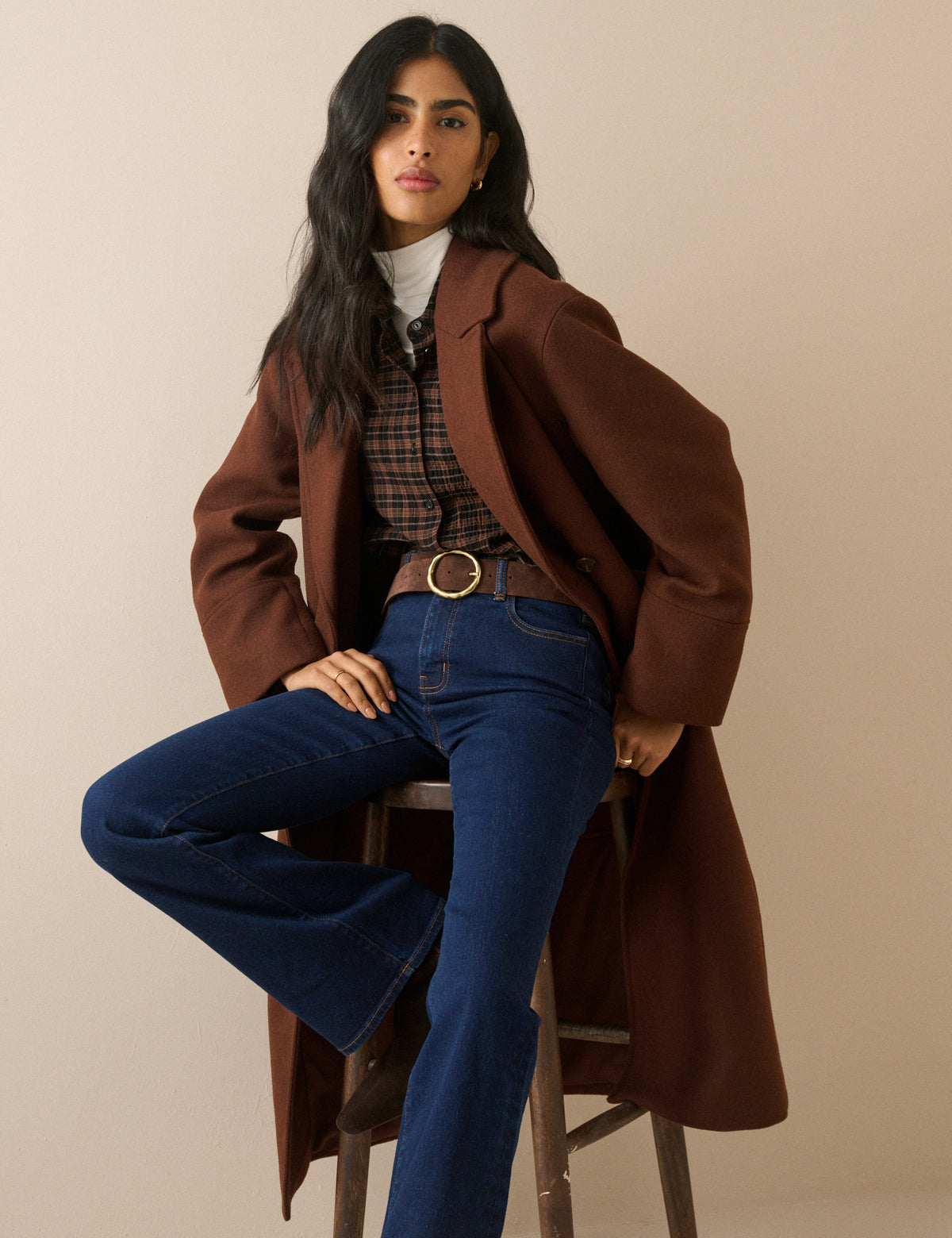 Brown Wool-Blend Coat