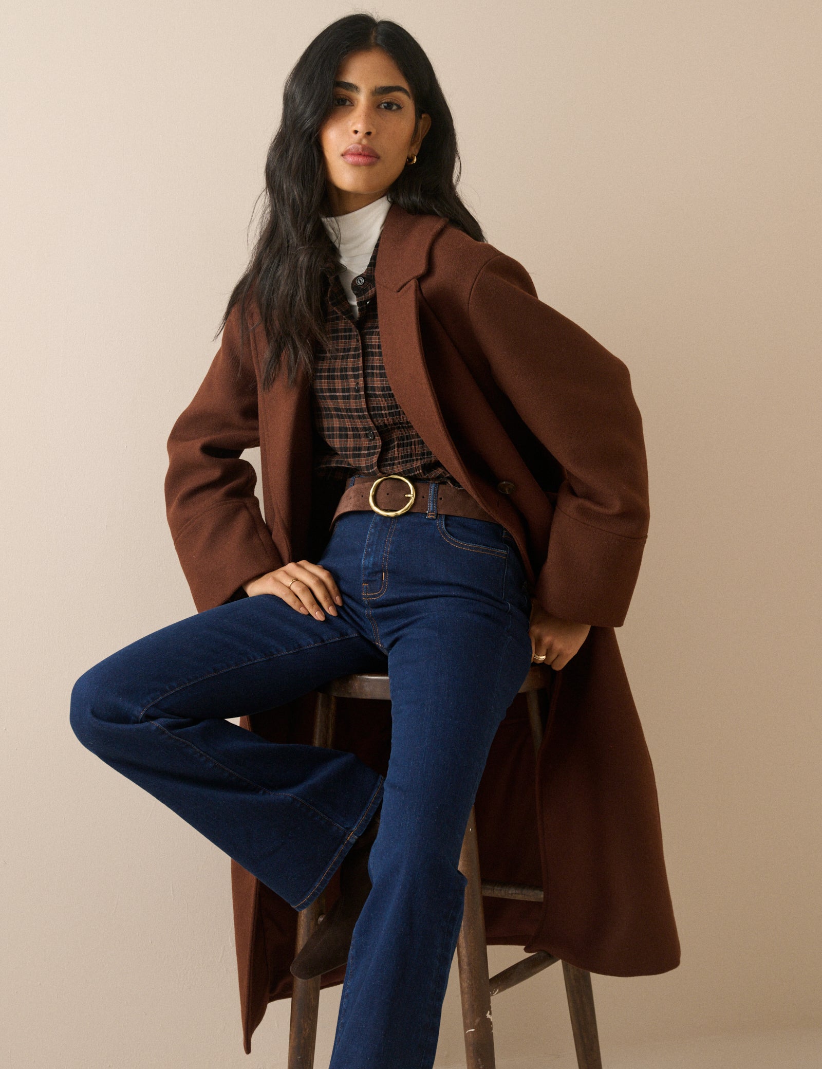 Brown Wool-Blend Coat