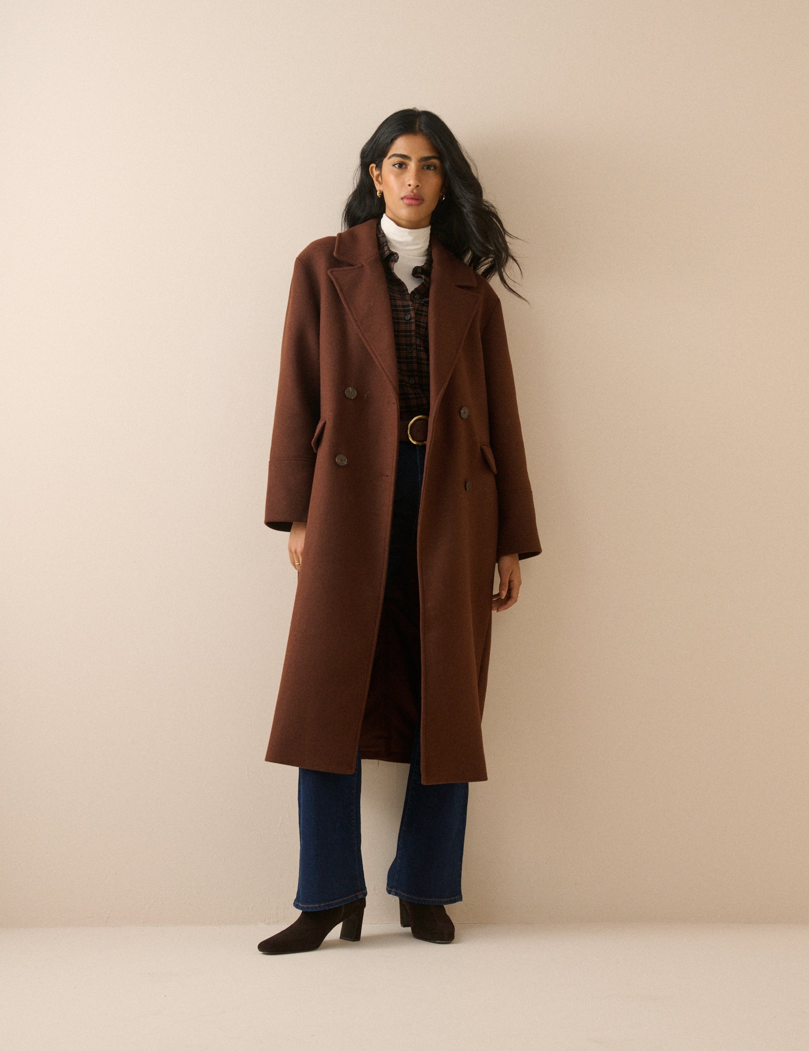 Brown Wool-Blend Coat