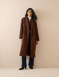 Brown Wool-Blend Coat