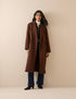 Brown Wool-Blend Relaxed Fit Coat