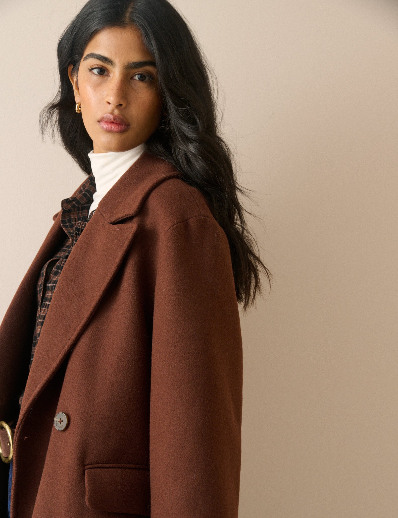 Brown Wool-Blend Coat