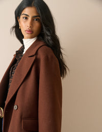 Brown Wool-Blend Coat