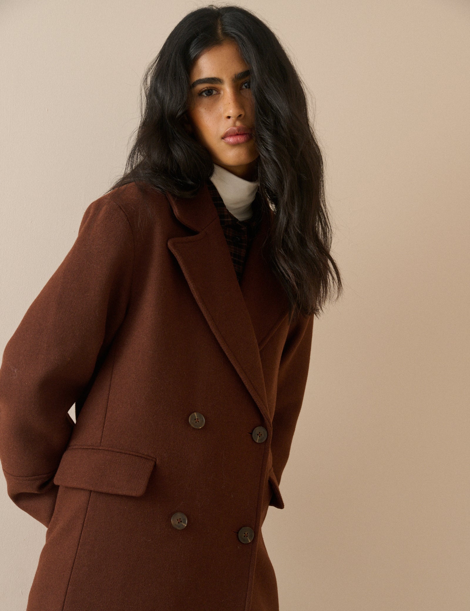 Brown Wool-Blend Coat