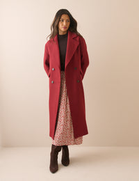 Red Wool-Blend Coat