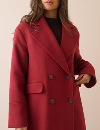 Red Wool-Blend Coat