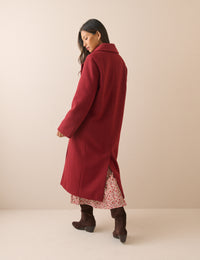Red Wool-Blend Coat