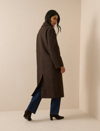 Chocolate Brown Wool-Blend Coat