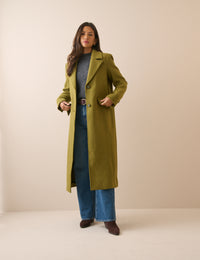 Chartreuse Wool-Blend Coat