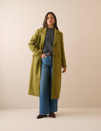 Chartreuse Wool-Blend Coat