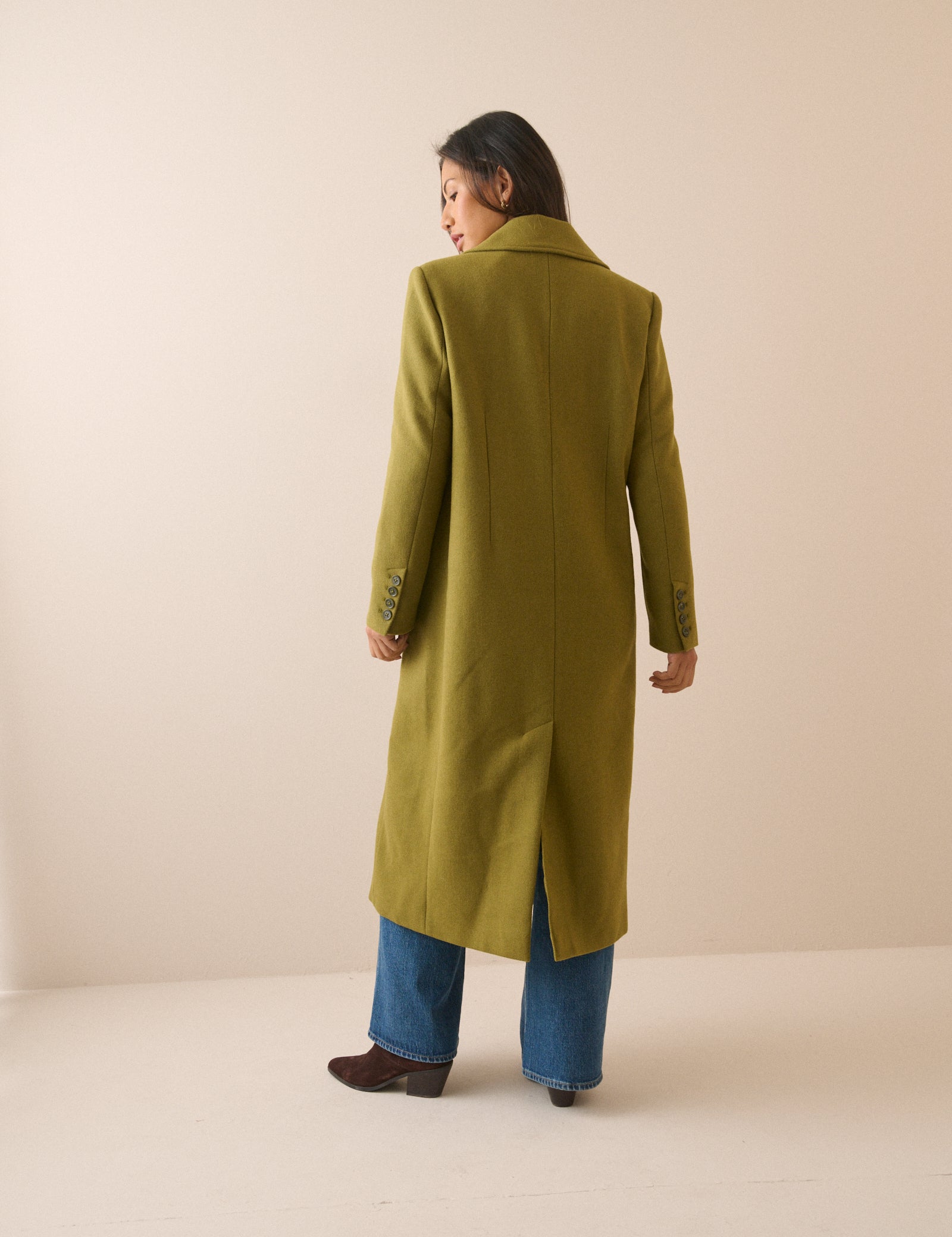 Chartreuse Wool-Blend Coat