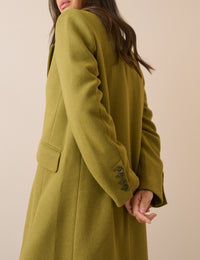 Chartreuse Wool-Blend Coat