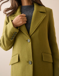 Chartreuse Wool-Blend Coat