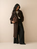 Brown Wool-Blend Funnel Neck Coat