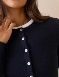 Navy Cashmere Cardigan