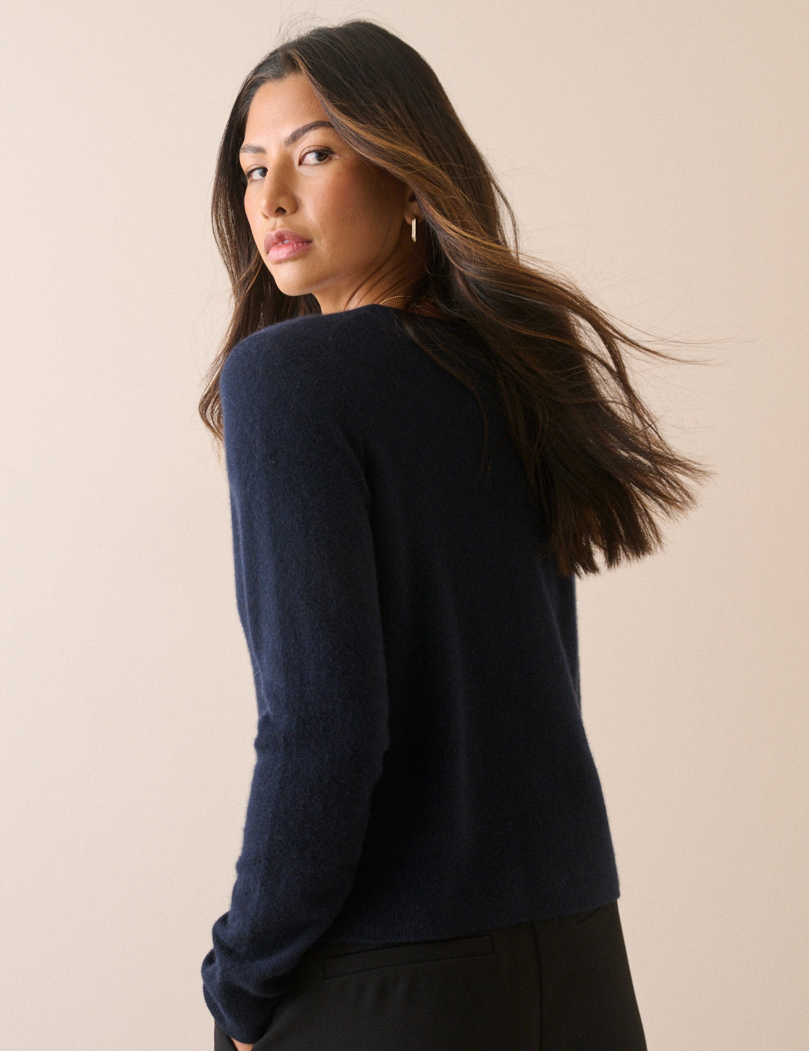 Navy Cashmere Cardigan