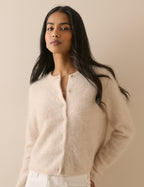 Oatmeal brushed cashmere cardigan