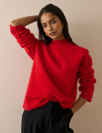 Red Brushed Wool Jumper