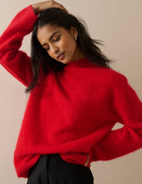 Red Brushed Wool Jumper