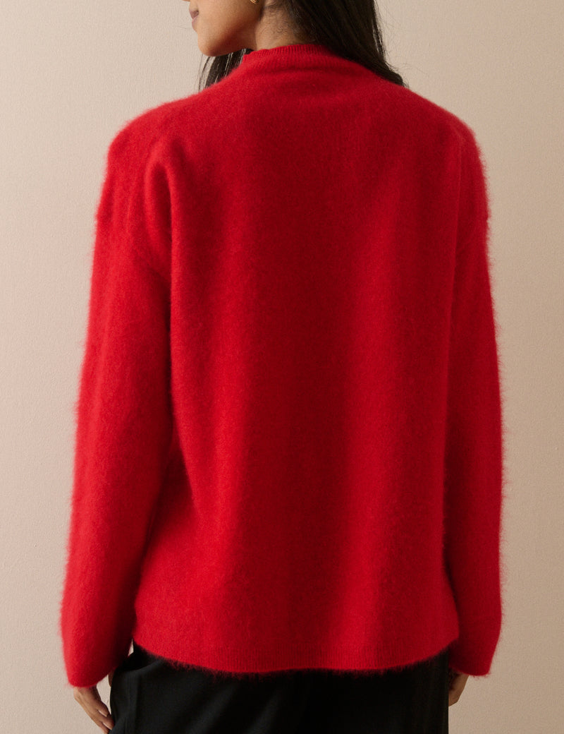 Red Brushed Wool Jumper