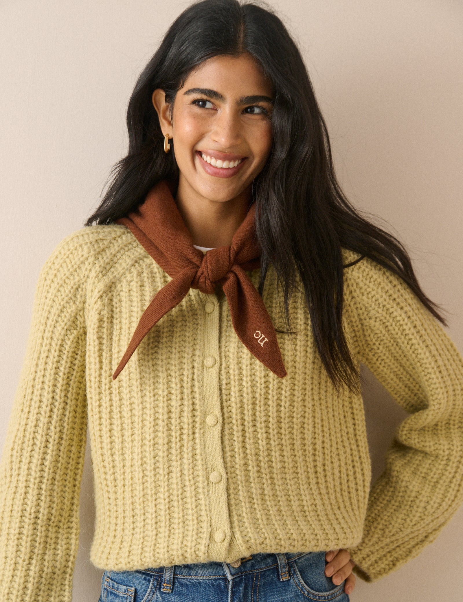 Chartreuse Chunky Knit Cardigan
