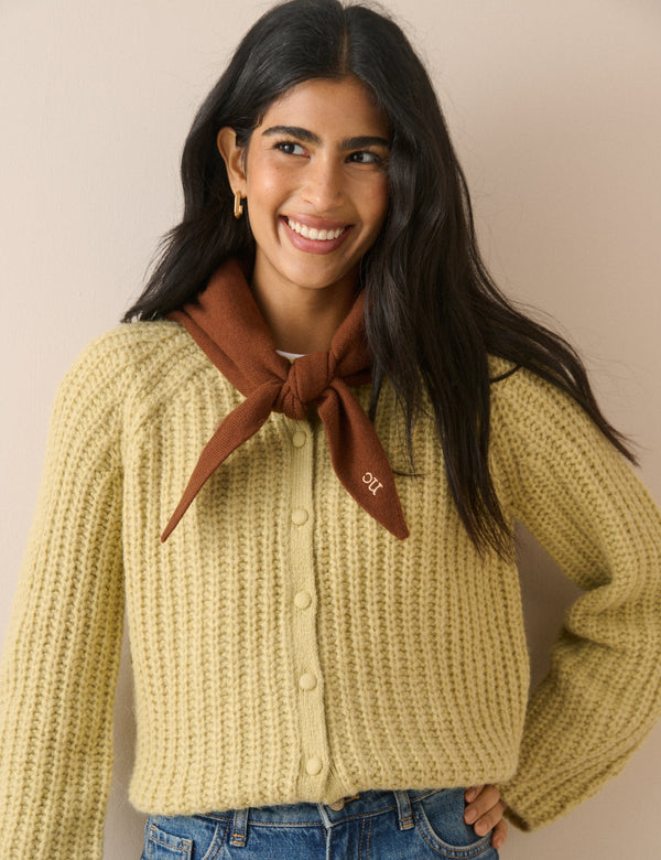 Chartreuse Chunky Knit Cardigan