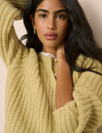 Chartreuse Chunky Knit Cardigan