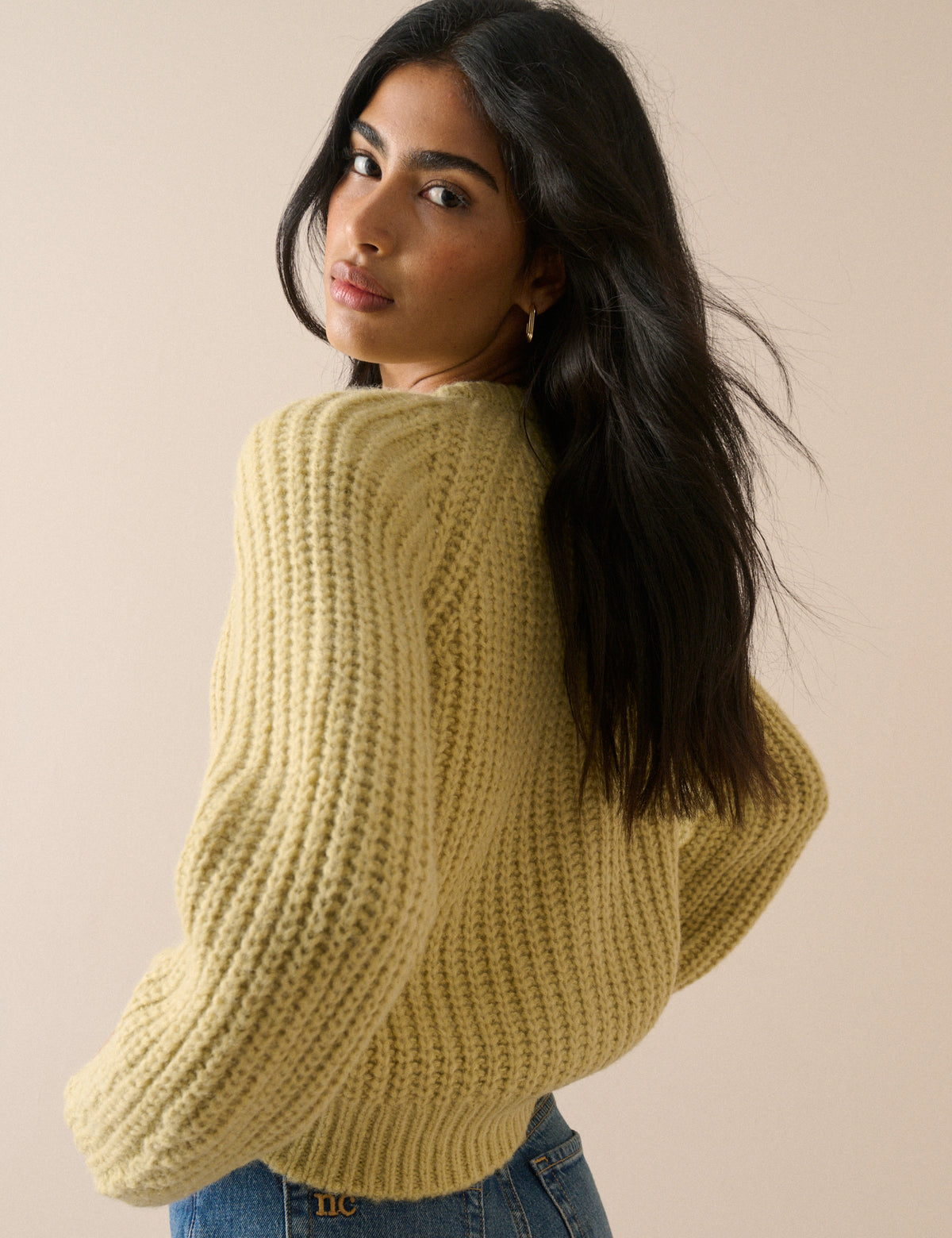Chartreuse Chunky Knit Cardigan