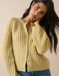 Chartreuse Chunky Knit Cardigan