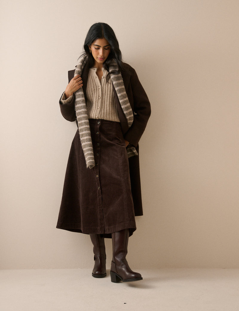 Beige Chunky Knitted Cardigan