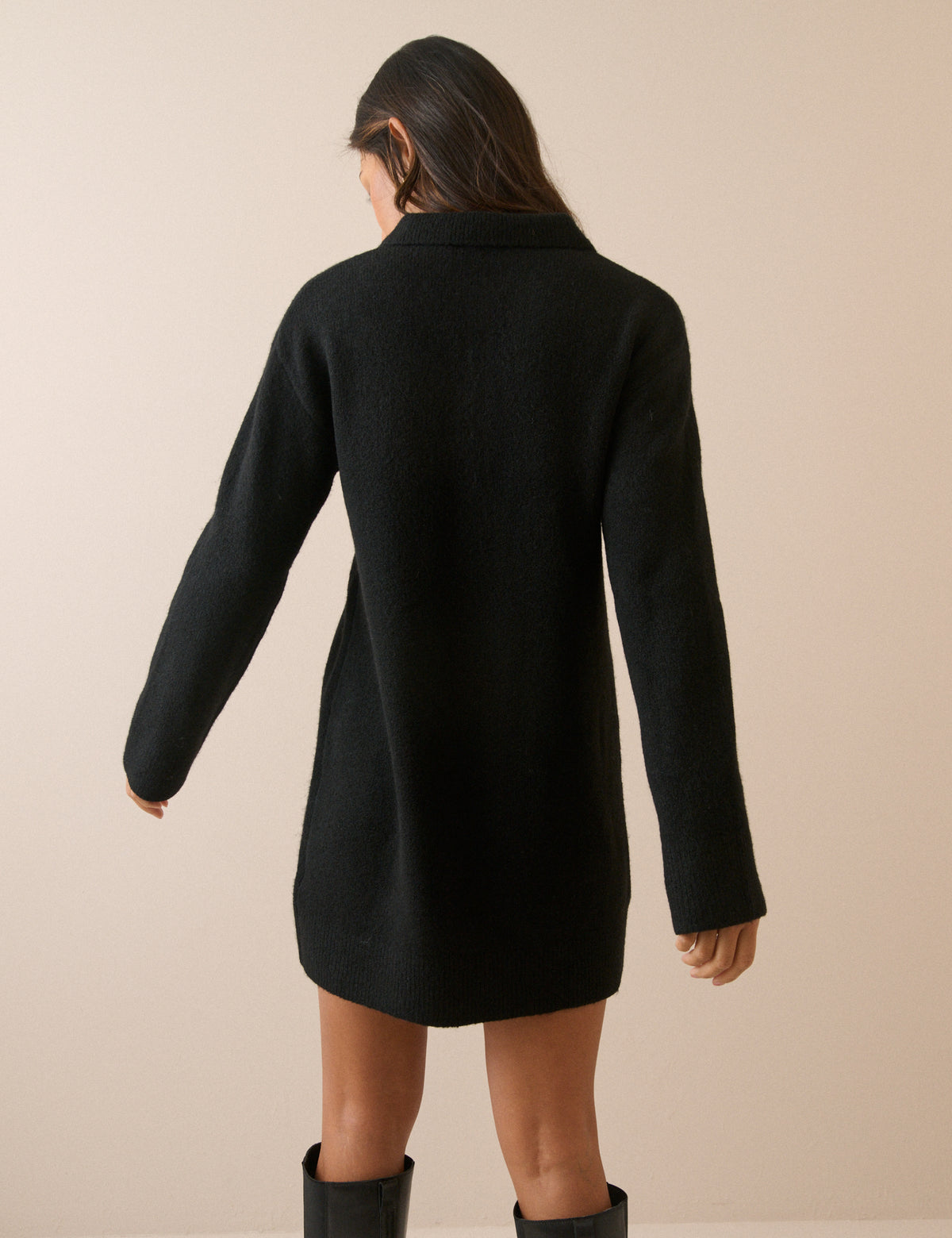 Black Knitted Mini Dress