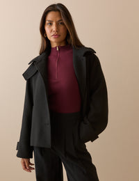 Burgundy Ribbed Knitted Top