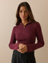 Burgundy Ribbed Knitted Top